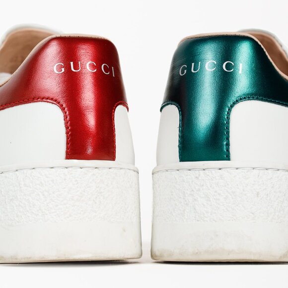 Gucci Ace White Leather Platform Sneakers - Picture 9 of 12